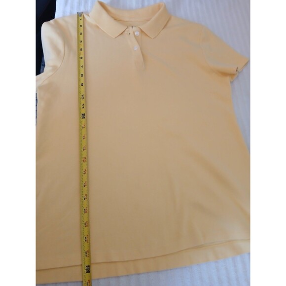 CROFT & BARROW Womens Yellow Classic Polo Medium Short Sleeve Classiccore Preppy - Picture 8 of 13